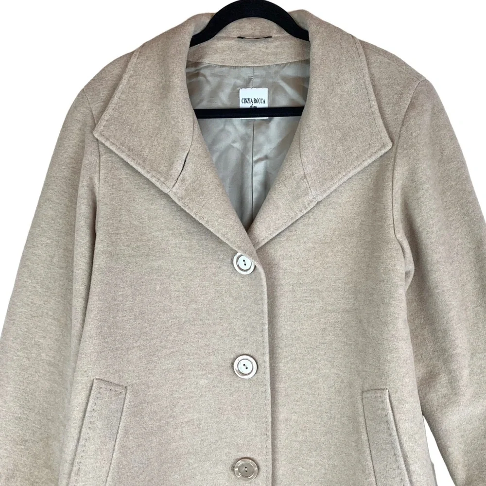 Cinzia Rocco Due Alpaca Wool Button Coat Jacket Long 14 - Picture 11 of 13